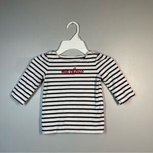 Janie and Jack ma cherie striped pearl long sleeve size 3